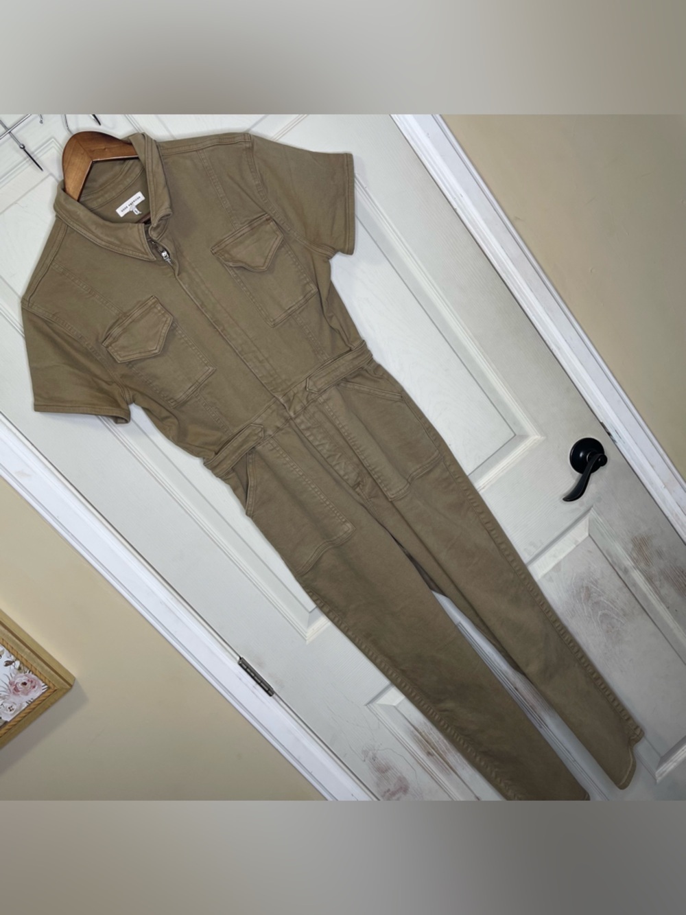Good American FIT FOR SUCCESS JUMPSUIT GFFS046 KHAKI005 Sz 4